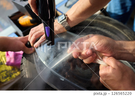 The High-pressure Cleaning Process In Action Demonstrates its effectiveness and efficiency The High-pressure Cleaning Process In Action Demonstrates its effectiveness and efficiency 126565220