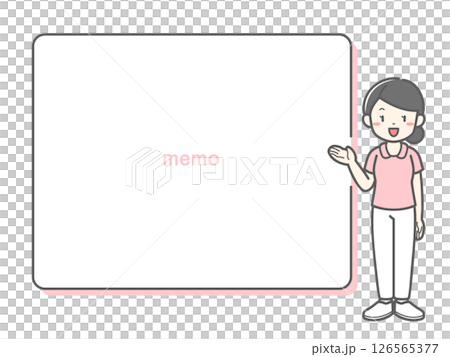 Illustration of a female medical worker and speech bubble / Medical design that is easy to use for explanations and guidance Illustration of a female medical worker and speech bubble / Medical design that is easy to use for explanations and guidance 126565377