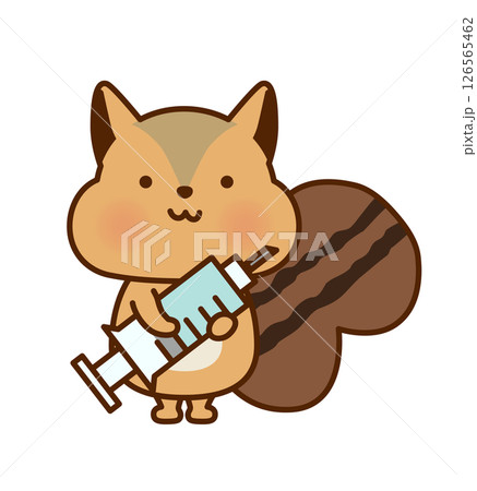注射器を持ったかわいいリスのイラスト 126565462