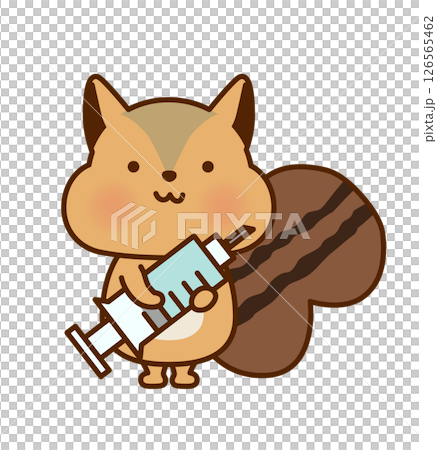 注射器を持ったかわいいリスのイラスト 126565462