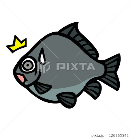 シンプルなビックリするフナのイラスト 126565542