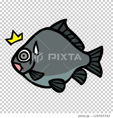 シンプルなビックリするフナのイラスト 126565542