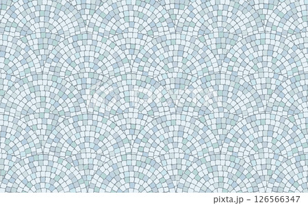 アーチ状の細かいタイル背景青や白 アーチ状の細かいタイル背景青や白 126566347