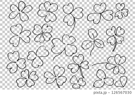 Simple line clover illustration material vector 126567030