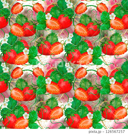 Bright Strawberry Pattern Ideal for All Your Textile and Wallpaper Design Projects Bright Strawberry Pattern Ideal for All Your Textile and Wallpaper Design Projects 126567257