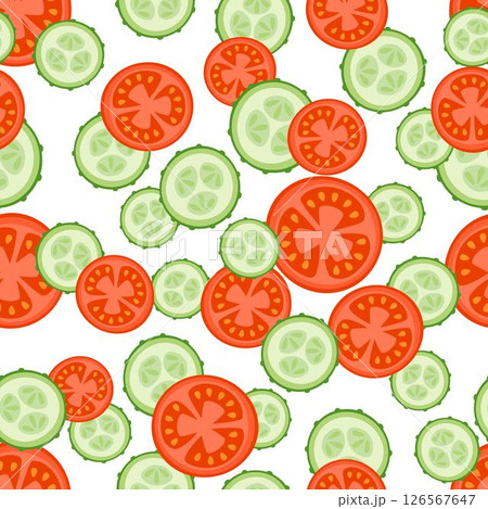 cucumber and tomato seamless pattern 126567647