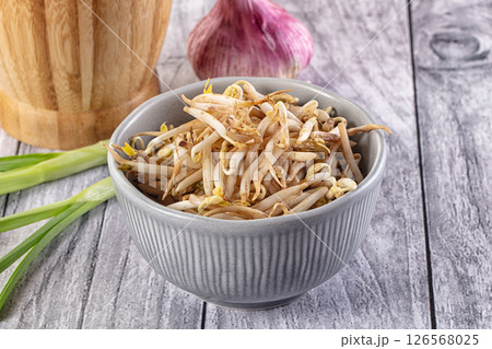 Raw vegetarian soybean sprouts heap Raw vegetarian soybean sprouts heap 126568025