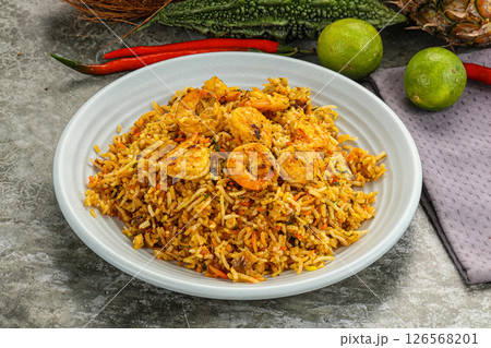 Indian cuisine - Biryani rice with prawn 126568201