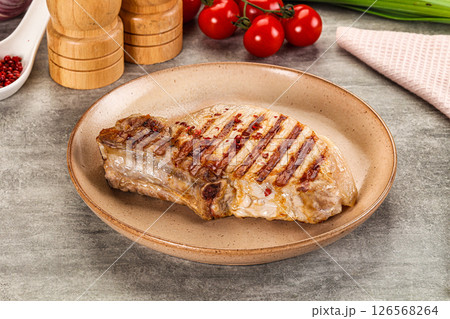Grilled pork loin steak with bone Grilled pork loin steak with bone 126568264