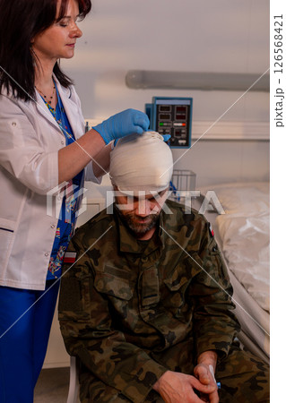 Medical Treatment and Care of a Soldier with a Head Injury in a Hospital Setting Medical Treatment and Care of a Soldier with a Head Injury in a Hospital Setting 126568421