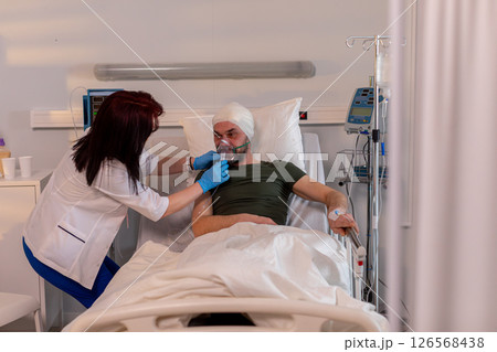 In hospitals, patient care encompasses interactions with medical staff for vital support In hospitals, patient care encompasses interactions with medical staff for vital support 126568438