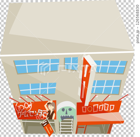 一樓設有遊戲中心的多租戶建築的鳥瞰圖 126568830