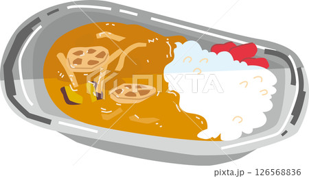 お店で出てくる器に盛られたカレー 126568836