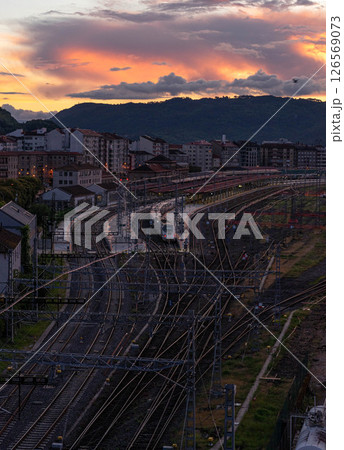 Urban Sunset Railroad Tracks Urban Sunset Railroad Tracks 126569073
