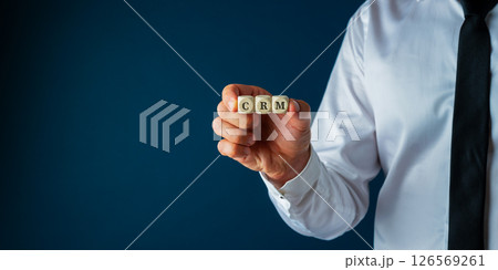 CRM sign on wooden dices CRM sign on wooden dices 126569261