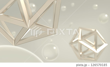 金属の構造物やガラスが浮かぶグラスモーフィズム風の立体空間 - ミルキー 金属の構造物やガラスが浮かぶグラスモーフィズム風の立体空間 - ミルキー 126570185