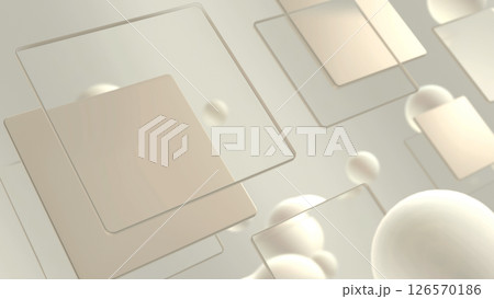 ガラスの板や流体が浮かぶグラスモーフィズム風の立体空間 - ミルキー ガラスの板や流体が浮かぶグラスモーフィズム風の立体空間 - ミルキー 126570186