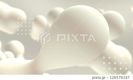 流体やドット模様が浮かぶ抽象的な立体空間 - ミルキー 126570187