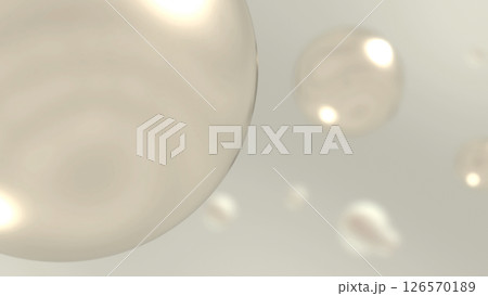 金属の球体や流体が浮かぶ抽象的な立体空間 - ミルキー 126570189