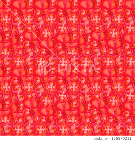 The artwork features a vibrant and bold abstract pattern with striking red and orange tones The artwork features a vibrant and bold abstract pattern with striking red and orange tones 126570211