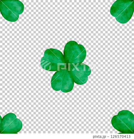 A Seamless Pattern Featuring Delightful Green Clover Leaves Set Against a Crisp White Background 126570413