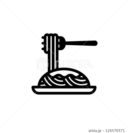 シンプルでかわいいパスタのアイコン 126570571