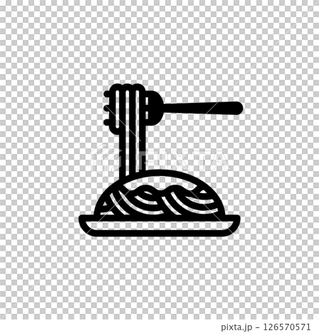 シンプルでかわいいパスタのアイコン 126570571