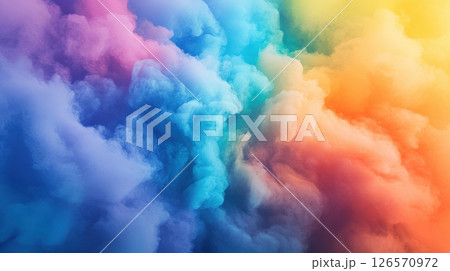 Holi Colors Forming A Rainbow Cloud 126570972