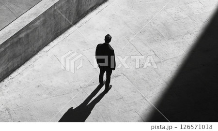 Man Portrait With Long Shadow Man Portrait With Long Shadow 126571018