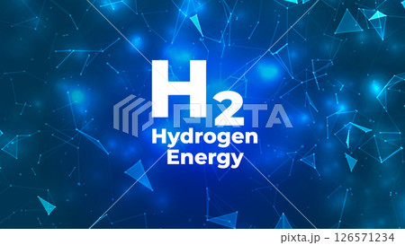 Futuristic Hydrogen Energy Fuel Cell Concept Illustration Representing Clean and Renewable Power Technology 126571234