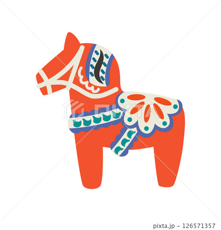 2026年　ダーラナホースのベクターイラスト 126571357