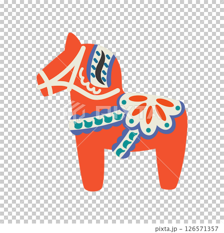 2026 Dalarna Horse Vector Illustration 126571357