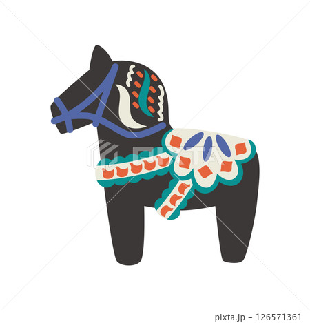 2026年　ダーラナホースのベクターイラスト 126571361