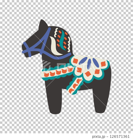 2026年　ダーラナホースのベクターイラスト 126571361