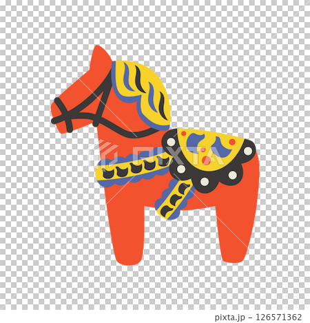 2026年 ダーラナホースのベクターイラスト 2026年 ダーラナホースのベクターイラスト 126571362