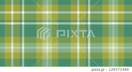 A seamless tartan plaid pattern in harmonious green and yellow tones with beige highlights. Designed with a traditional woven look, ideal for textiles, digital graphics, or creative projects. 126571489
