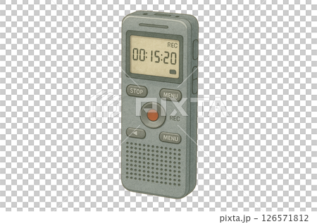 ICレコーダーの水彩イラスト・ボイスメモや録音機器をやさしいタッチで描いた素材 126571812