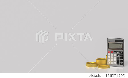 The Calculator and coins for business concept 3d Rendering. 126571995