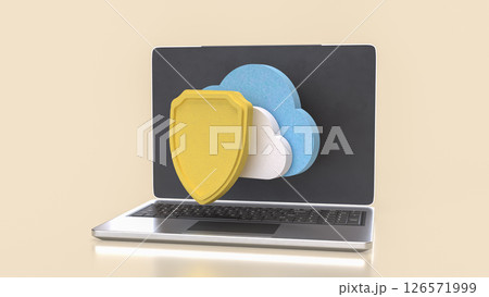 The Shield and Cloud for Technology concept 3d Rendering. 126571999
