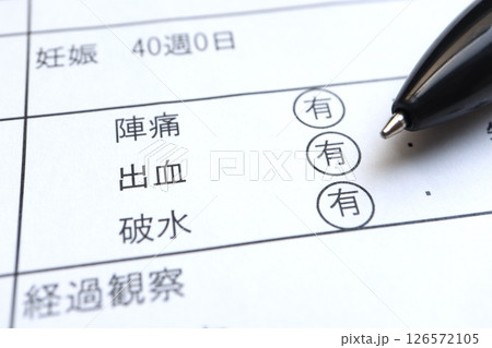 分娩時の母体の経過記録用紙 分娩時の母体の経過記録用紙 126572105