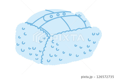 Ushanka Trapper Hat. Winter Head Fashion accessory cap with fur clothing technical illustration. Vector headgear 126572735