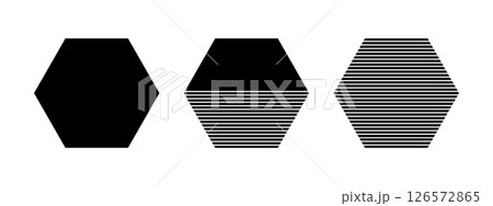 Black whole, half-streaked and striped...のイラスト素材 [126572865] - PIXTA