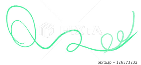 シンプルな黄緑色の手描き曲線のライン 126573232