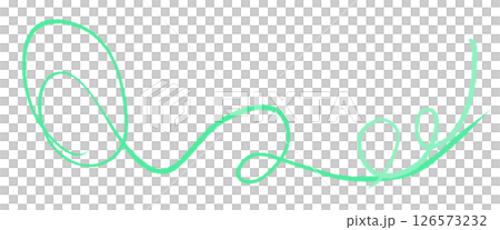 シンプルな黄緑色の手描き曲線のライン 126573232