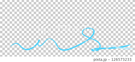 シンプルな勢いのある細い柔らかな水色のライン 126573233