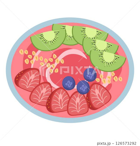 Smoothie bowl with nuts and berries 126573292