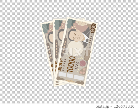 新札の3万円のイラスト 126573310