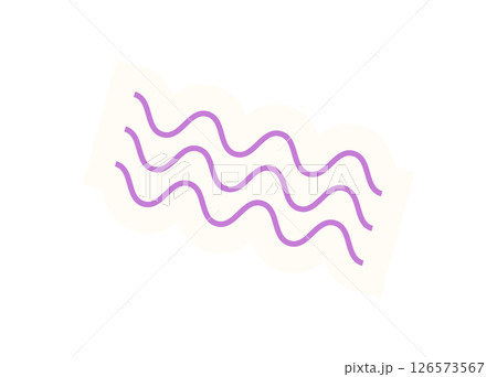 Brutalist abstract wave shape sticker. Minimal playful shape design. Geometric symbol, brutalism style, contemporary element. Perfect for modern projects or as a graphic sticker. 126573567