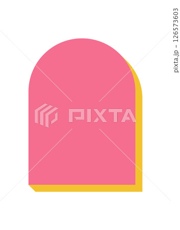 Bold abstract shape. Modern figure and decorative element. This minimal design features a flat icon with brutalist influences and a distinct shadow. Ideal for contemporary projects graphic 126573603