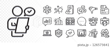 Analytical chat, Search employee and Falling star line icons for web app. Glare of light effect. Message icon. Pack of Card, Storage, Survey results pictogram icons. Vector Analytical chat, Search employee and Falling star line icons for web app. Glare of light effect. Message icon. Pack of Card, Storage, Survey results pictogram icons. Vector 126573641